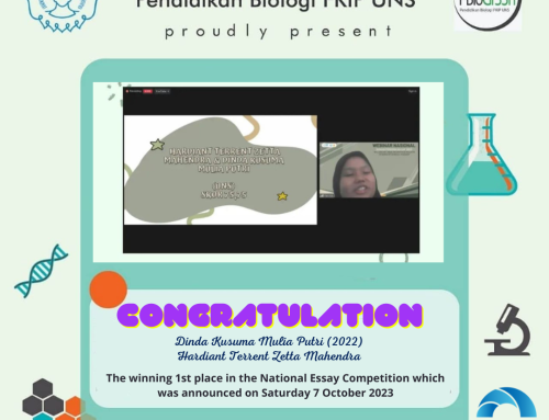 Congratulation, Dinda Kusuma Mulia Putri the winning 1st place in the National Essay Competition which was announced on Saturday 7 October 2023
